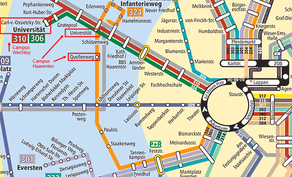 Oldenburg bus line map