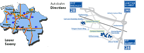 Autobahn (expressway) network of Lower Saxony and connection to Oldenburg